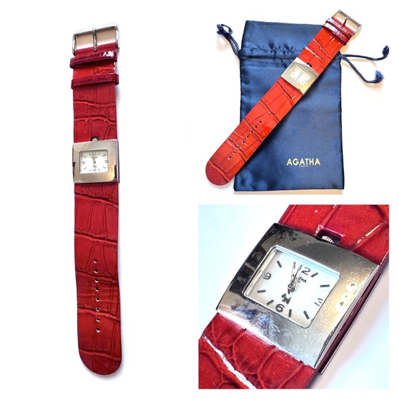 AGATHA Paris red leather watch - Picture 1 of 8